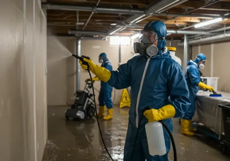 Basement Sanitization and Antimicrobial Treatment process in Schwenksville, PA