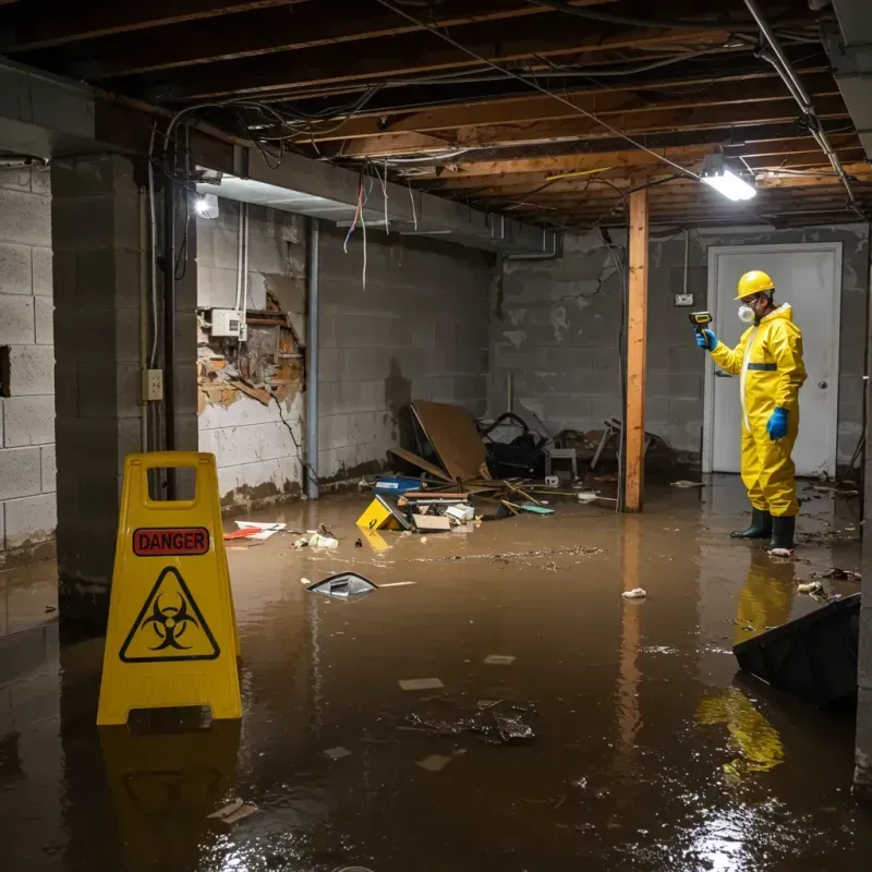 Flooded Basement Electrical Hazard in Schwenksville, PA Property